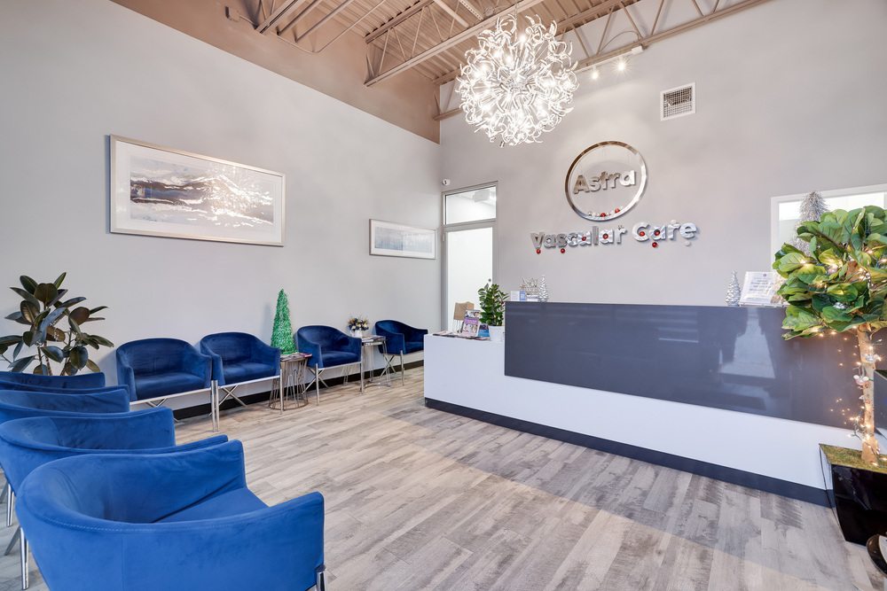 Reception and waiting area at Astra knee pain clinic in Astoria Queens