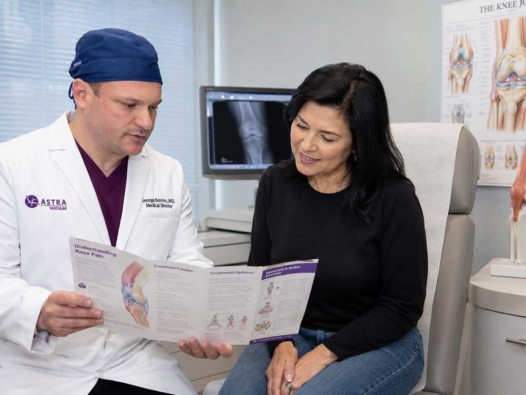 Dr. George Bolotin discussing chronic inflammatory knee pain treatment in Brooklyn, NY.